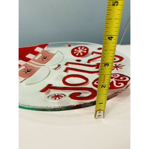 New Jolly Santa Fusion Glass Shaped Plate Platter Lori Siebert 2011 Silvestryi - Picture 8 of 9